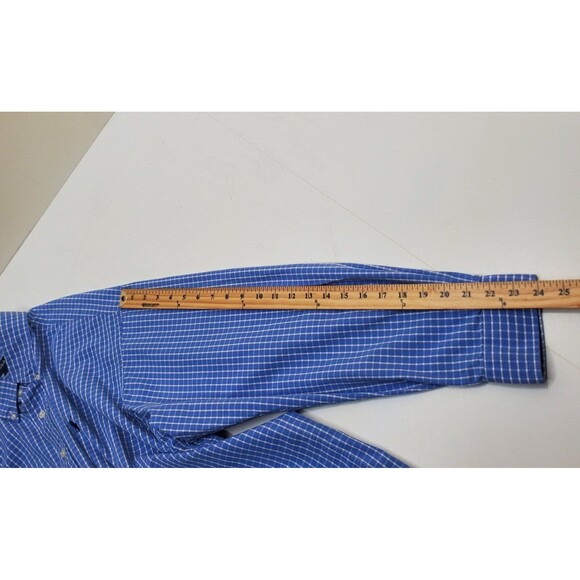Ralph Lauren Shirt Men's Checkered Blue Size XL Long Sleeve Button Down Blake - Picture 9 of 12